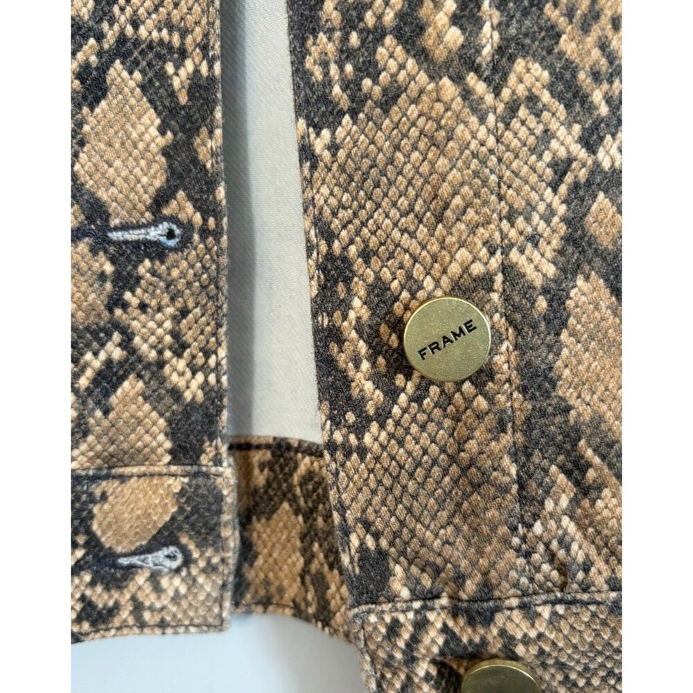 Frame Frame Women’s Coated Python Button Jacket S… - image 3